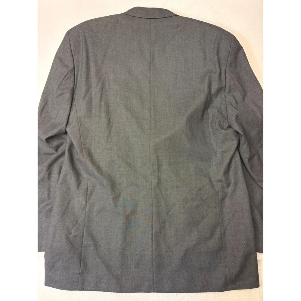 Chaps by Ralph Lauren Mens Grey Micro Pattern 2 Button Blazer Sport Coat 46R